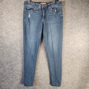 Democracy Ab Technology Skinny Jeans Womens 8 Medium Wash Distressed Denim 30x27